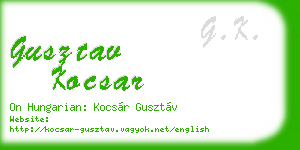 gusztav kocsar business card