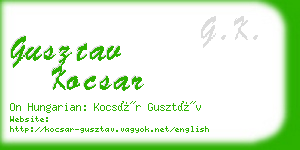 gusztav kocsar business card